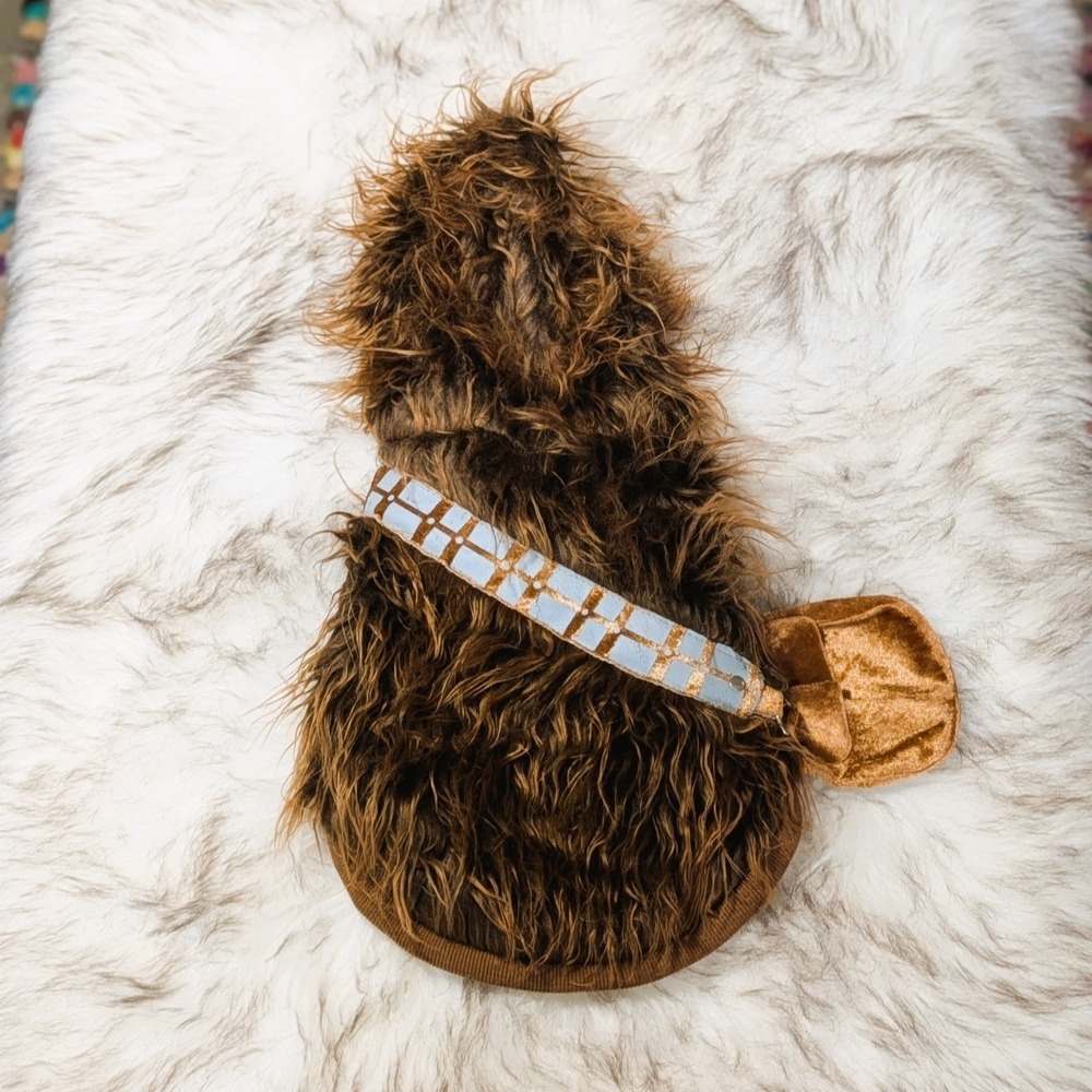 Star Wars Brown Faux-Fur Chewbacca Pet Hoodie Costume Small Bandolier & Pouch